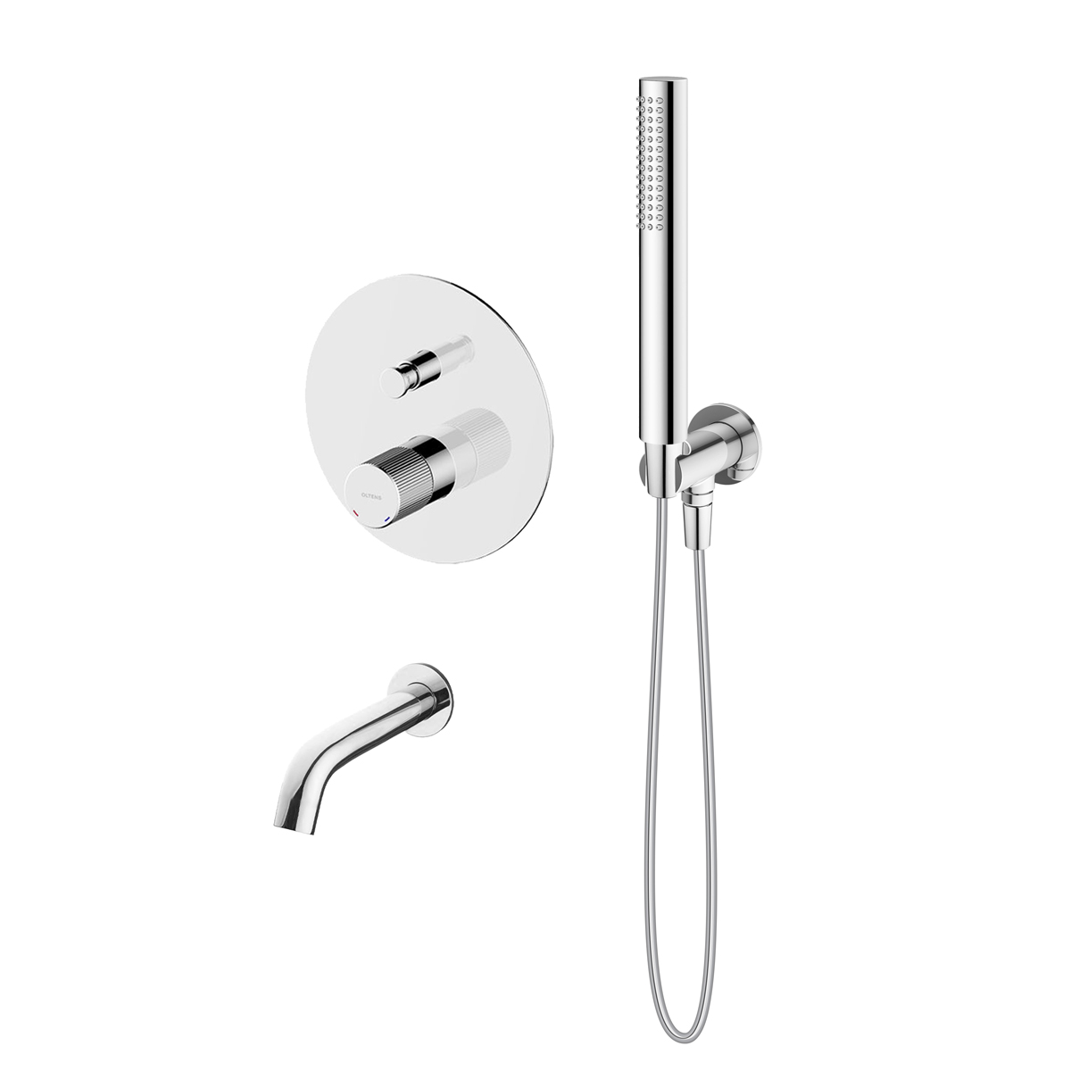 Set Badewannen- und Duscharmatur Oltens Hamnes 34106100, Auslauf für Badewannenarmatur Oltens Molle 39100100, 37102100, 39304100, 37200100