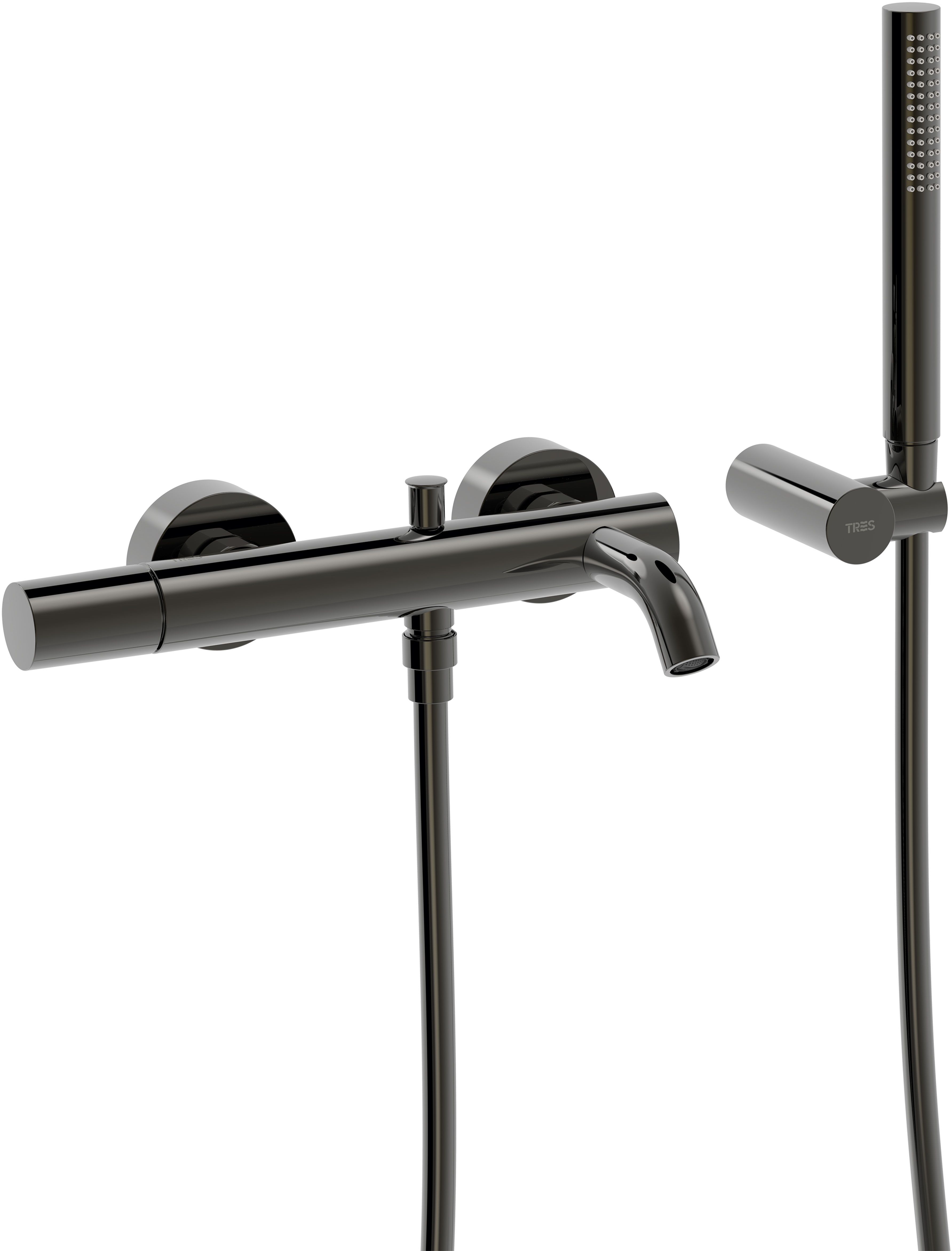 Tres Study Exclusive Badewannen- und Duscharmatur Wandmontage schwarz 26117001KM