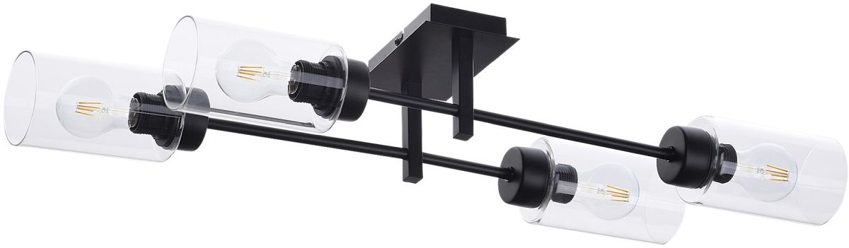 Rabalux Prudence Deckenlampe 4x40 W schwarz-transparent 2672