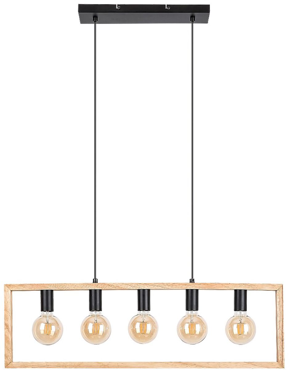 Rabalux Indigo Pendelleuchte 5x40 W schwarz-holz 2294