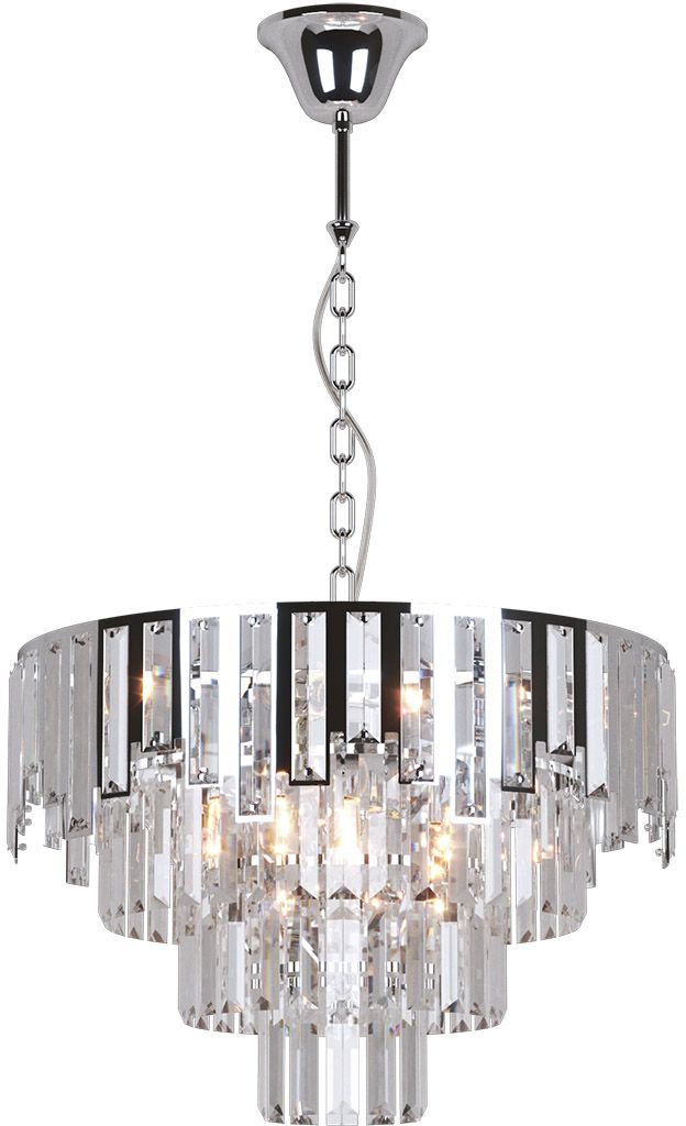 Kaja Cameron Pendelleuchte 6x40 W silber-kristall K-8176
