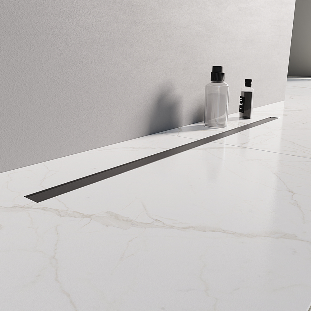 New Trendy Visio Slim Black Linienablauf 80 cm schwarz OL-0078