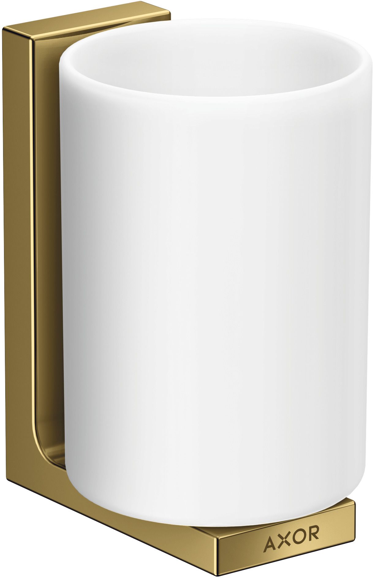 Axor Universal Rectangular Zahnputzbecher weiß-gold 42604990