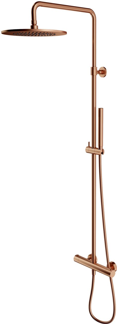 Omnires Y Duschset Wandmontage mit Thermostat mit Regenbrause kupfer Y1244SUCPB