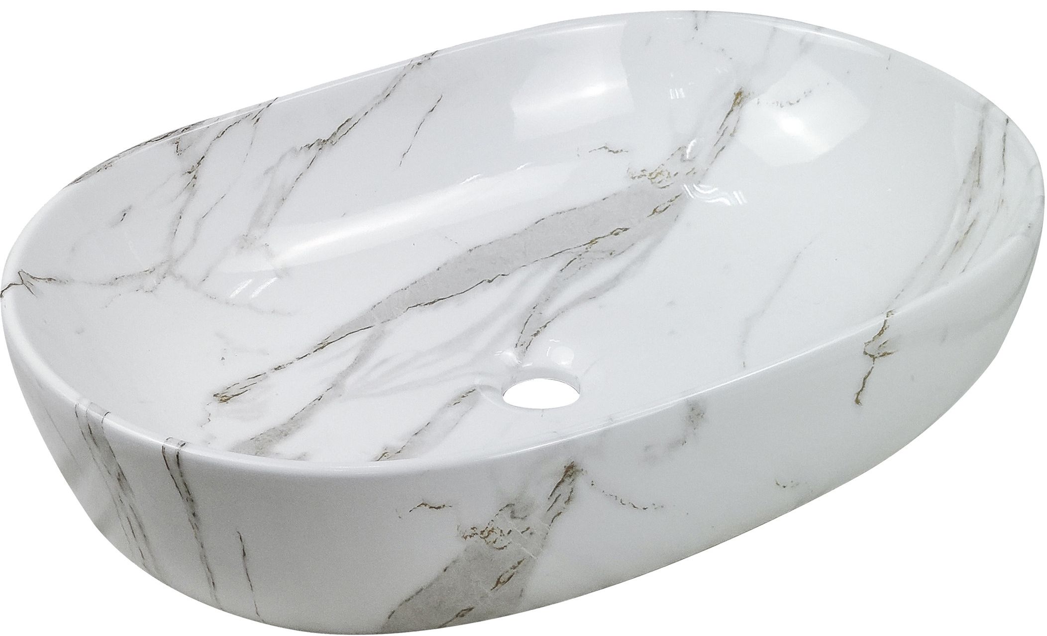 Invena Korfu Waschbecken 60x42 cm oval Aufsatzwaschbecken grauer Stein CE-34-701