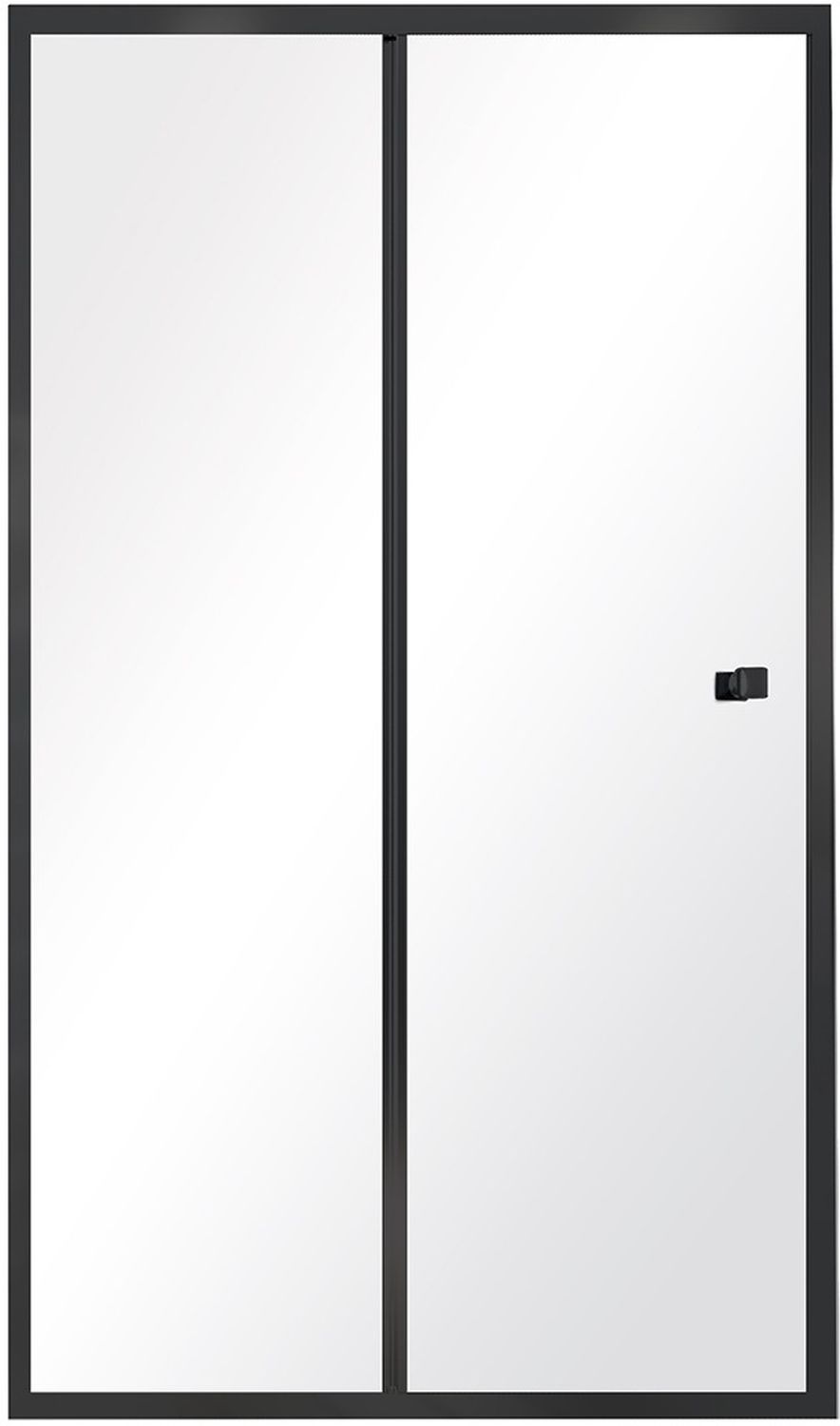 Besco Duo Slide Black Duschtüren 130 cm Schiebe- schwarz Matte/durchsichtiges Glas DDSB-130