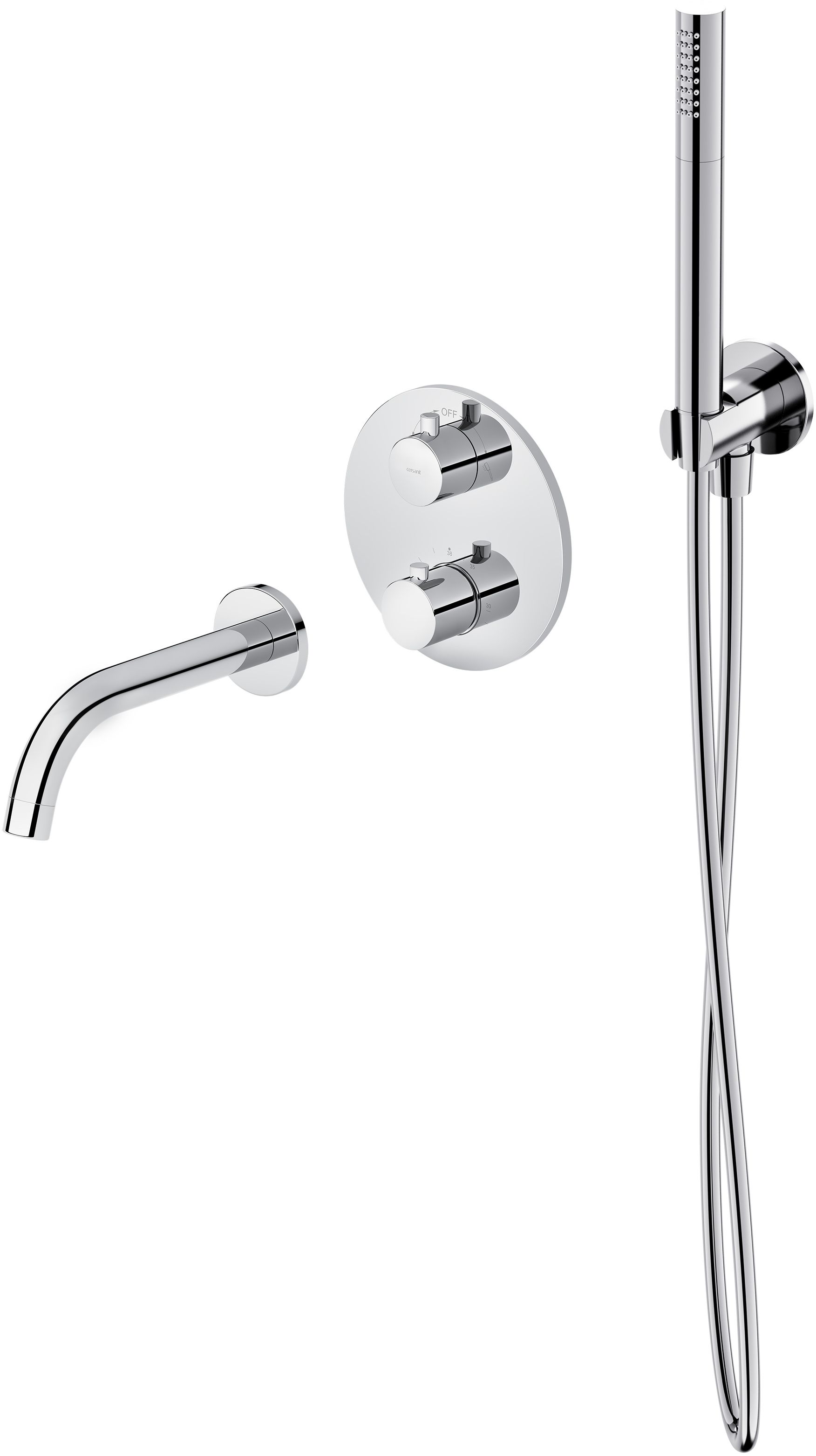 Set Badewannen- und Duscharmatur Cersanit Zen S951-564, Duschset Cersanit Inverto S951-708, S951-553