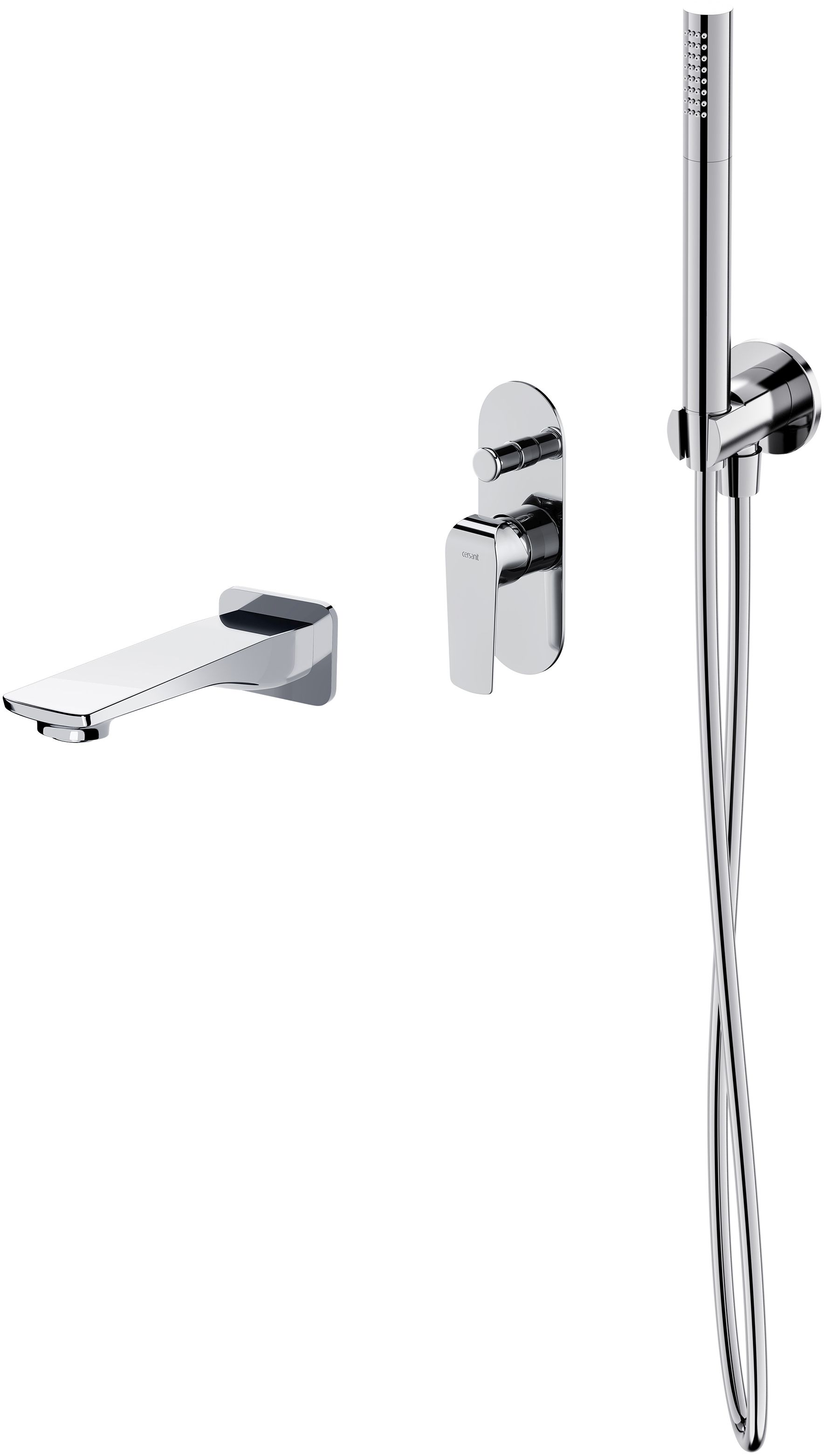 Set Badewannen- und Duscharmatur Cersanit City S951-345, Duschset Cersanit Inverto S951-708, S951-706