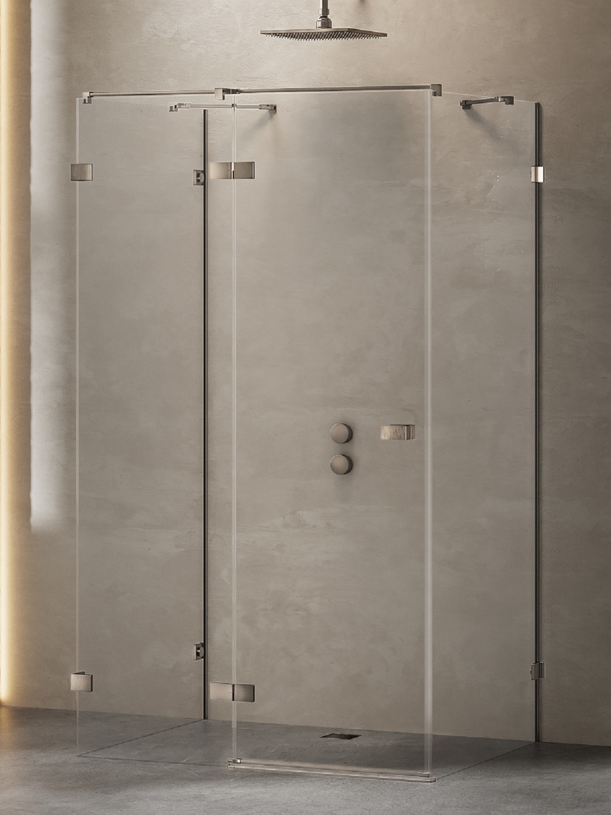 New Trendy Avexa Gunmetal Brushed Dusche 120x100 cm rechteckig gunmetal gebürstet/durchsichtiges Glas EXK-3420