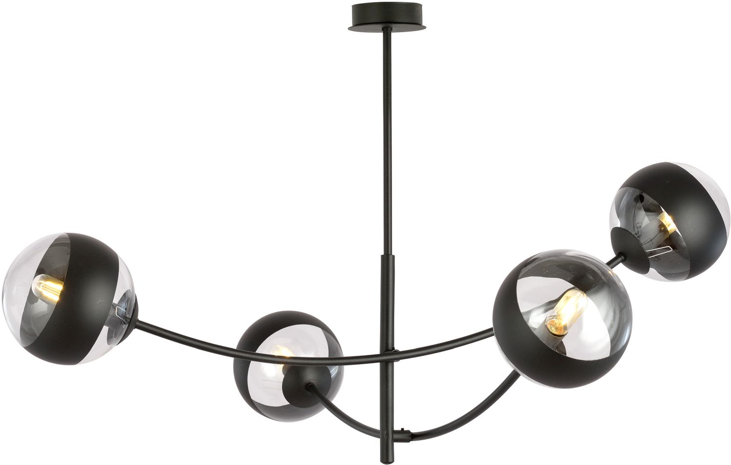 Emibig Hunter Stripe Deckenlampe 4x10 W schwarz-transparent 1101/4