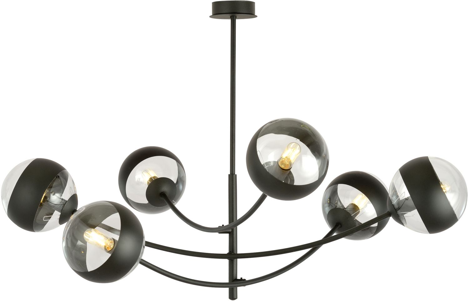 Emibig Hunter Stripe Deckenlampe 6x10 W schwarz-transparent 1101/6