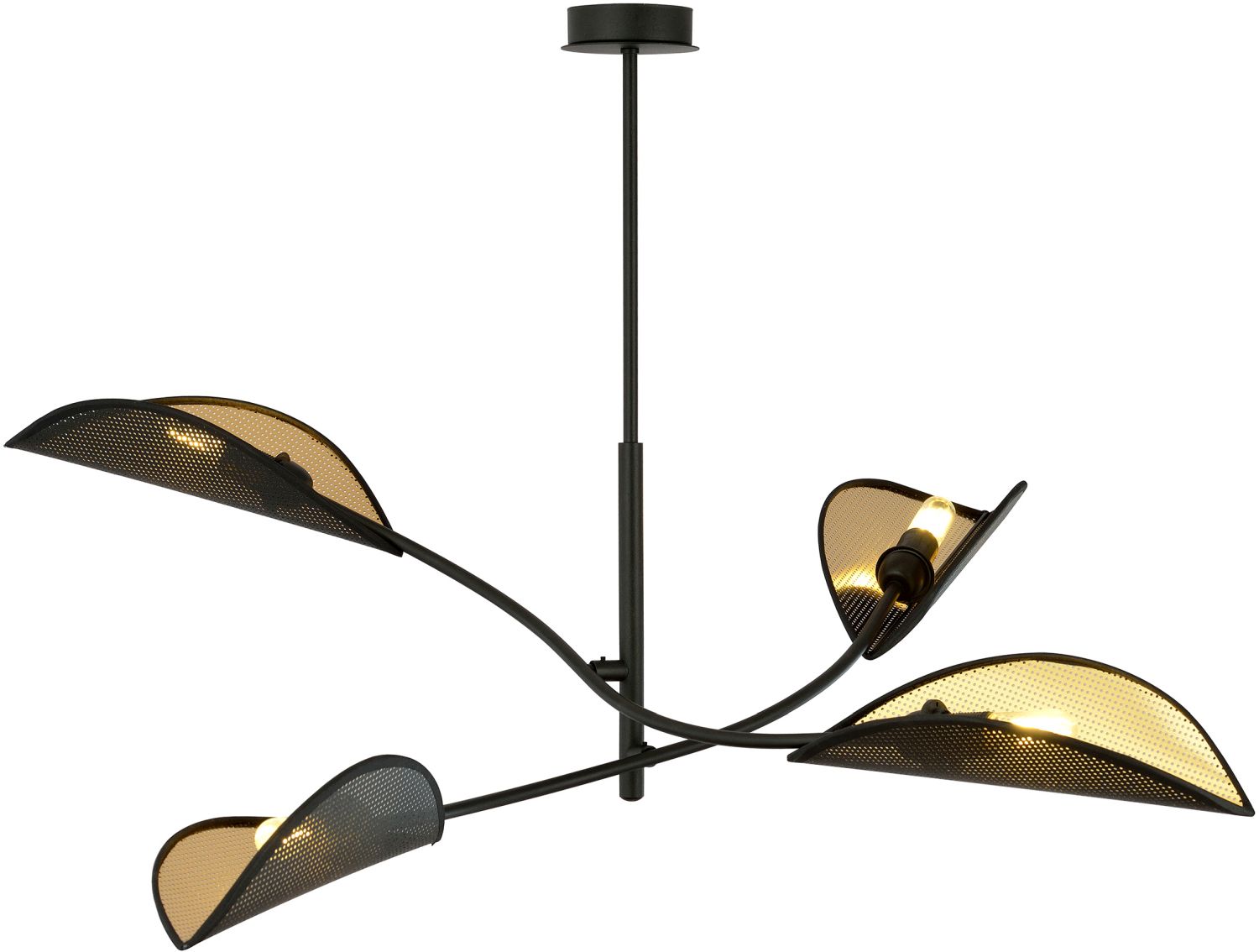 Emibig Lotus Deckenlampe 4x10 W schwarz-gold 1106/4