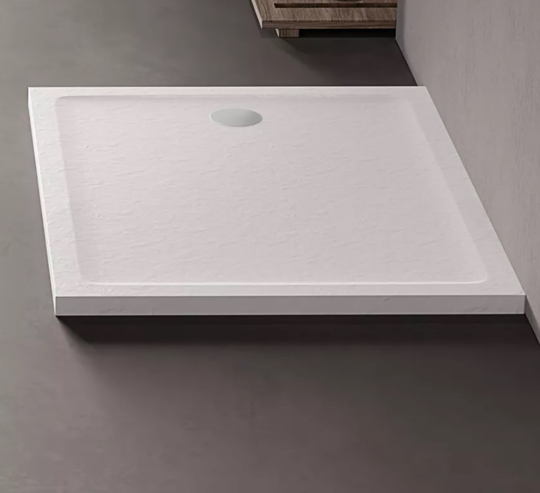 New Trendy Mild Stone Rechteckige Duschwanne 90x70 cm weiß B-0544