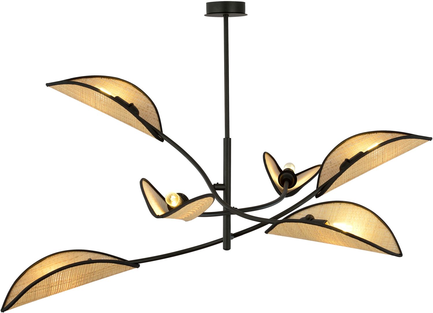 Emibig Lotus Deckenlampe 6x10 W schwarz-beige 1108/6
