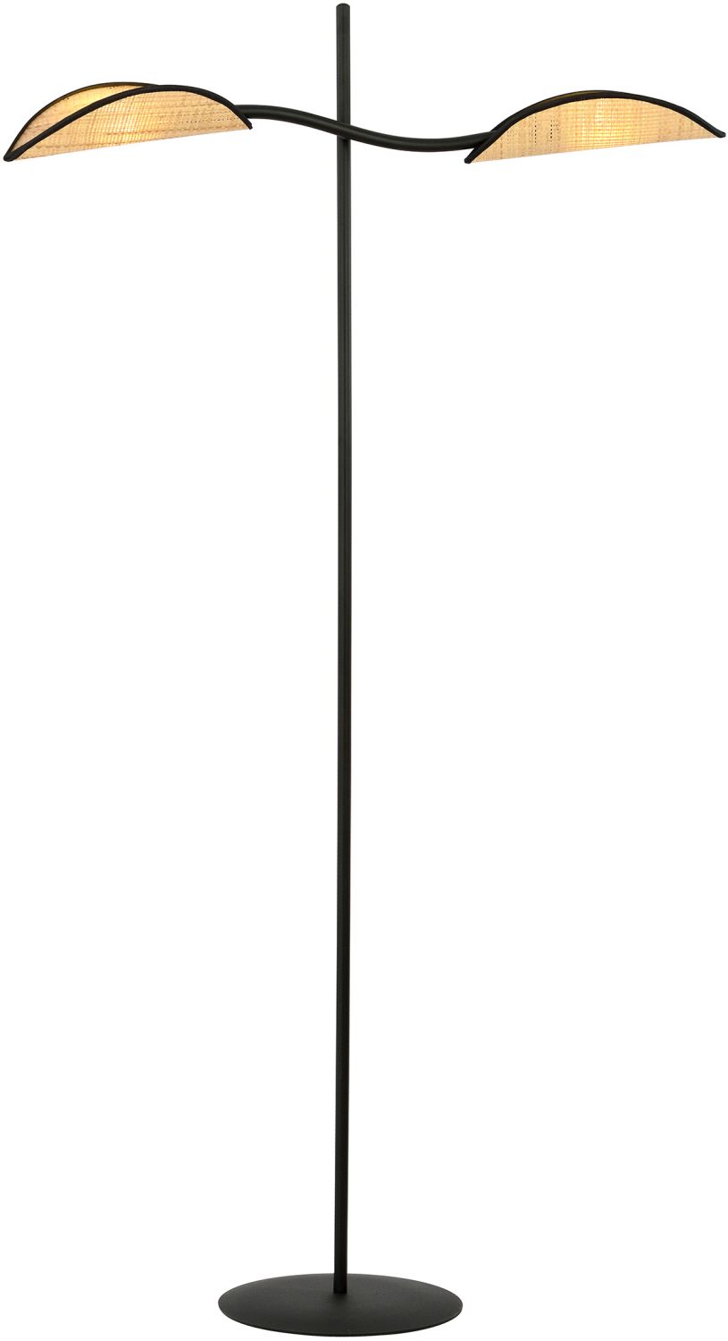 Emibig Lotus Stehlampe 2x10 W schwarz-braun 1108/LP2