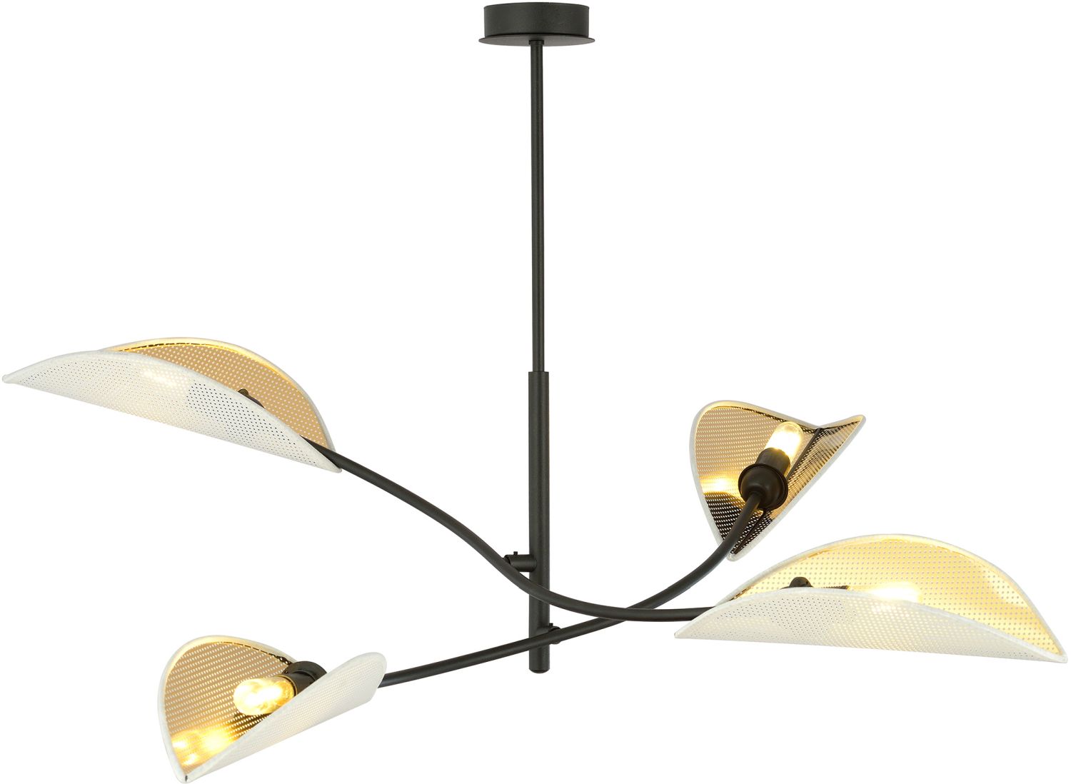 Emibig Lotus Deckenlampe 4x10 W weiß-schwarz-gold 1107/4