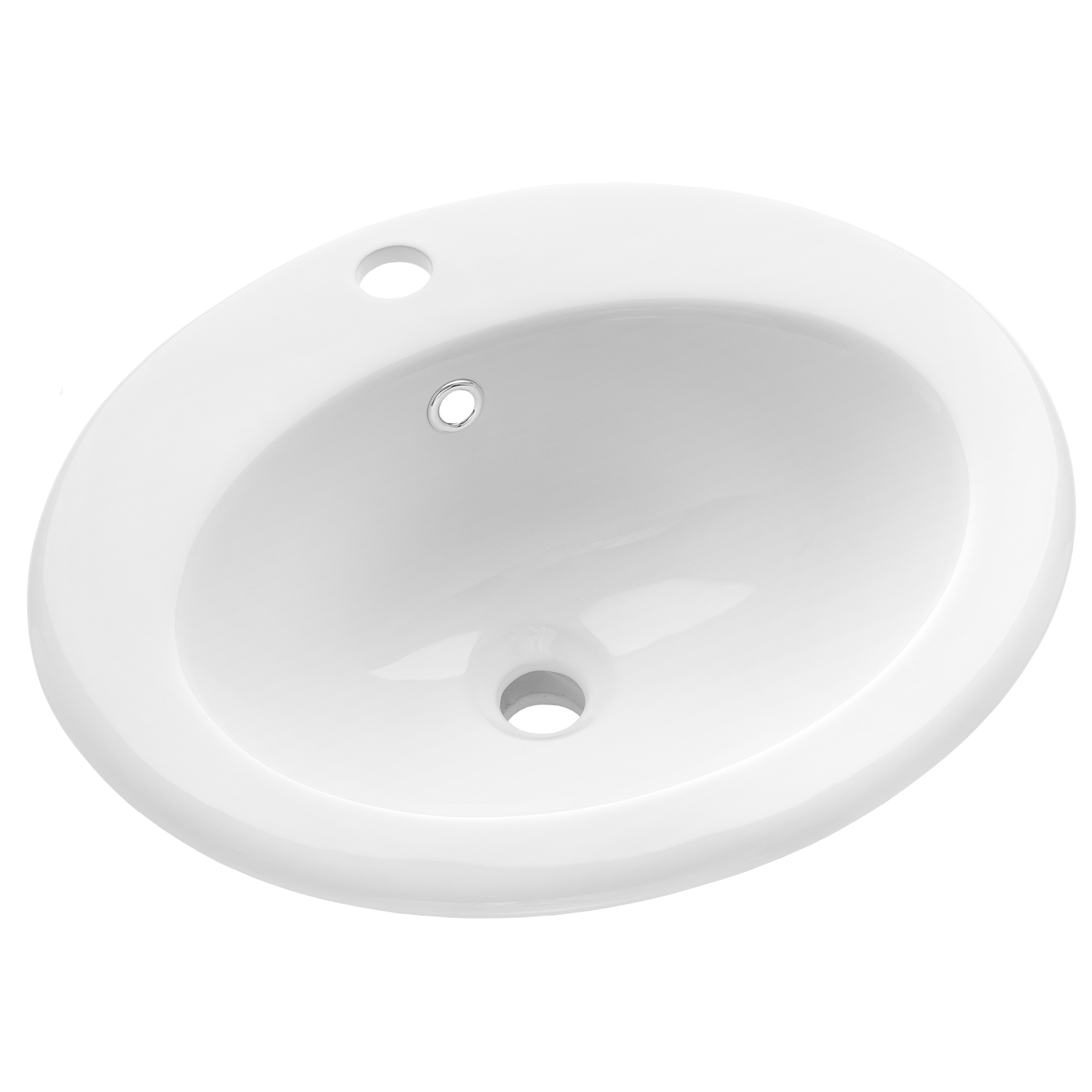 Invena Nikea Waschbecken 49.5x45.5 cm oval Einbauwaschbecken weiß CE-53-001