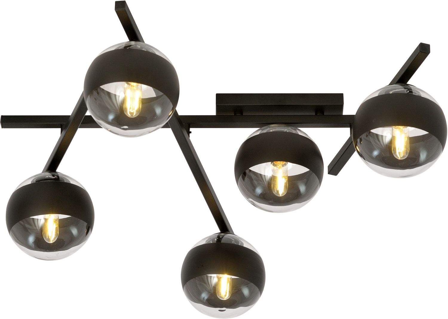 Emibig Smart Stripe Deckenlampe 5x10 W schwarz-transparent 1105/5