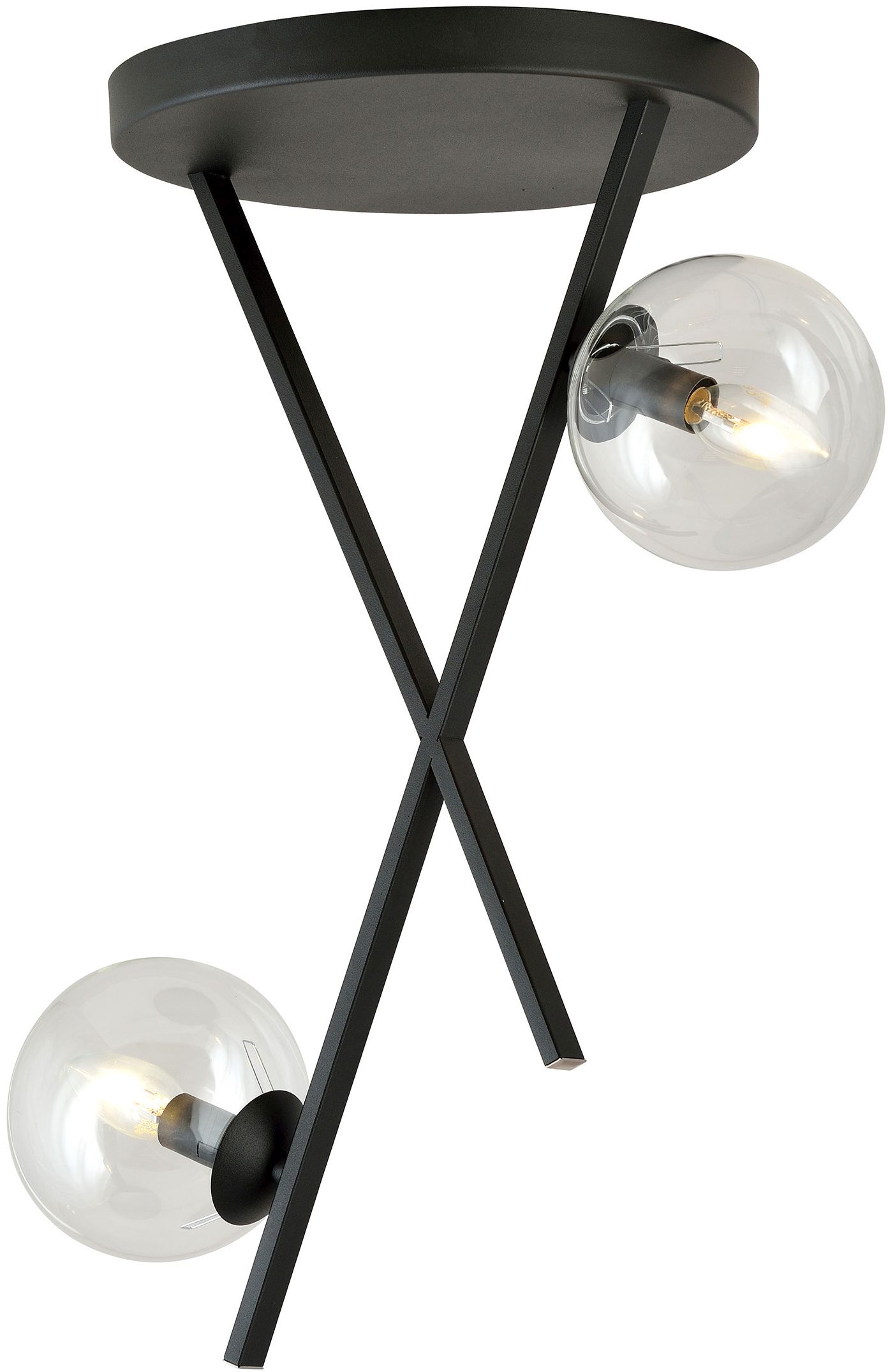 Emibig River Deckenlampe 2x10 W schwarz-transparent 1195/2