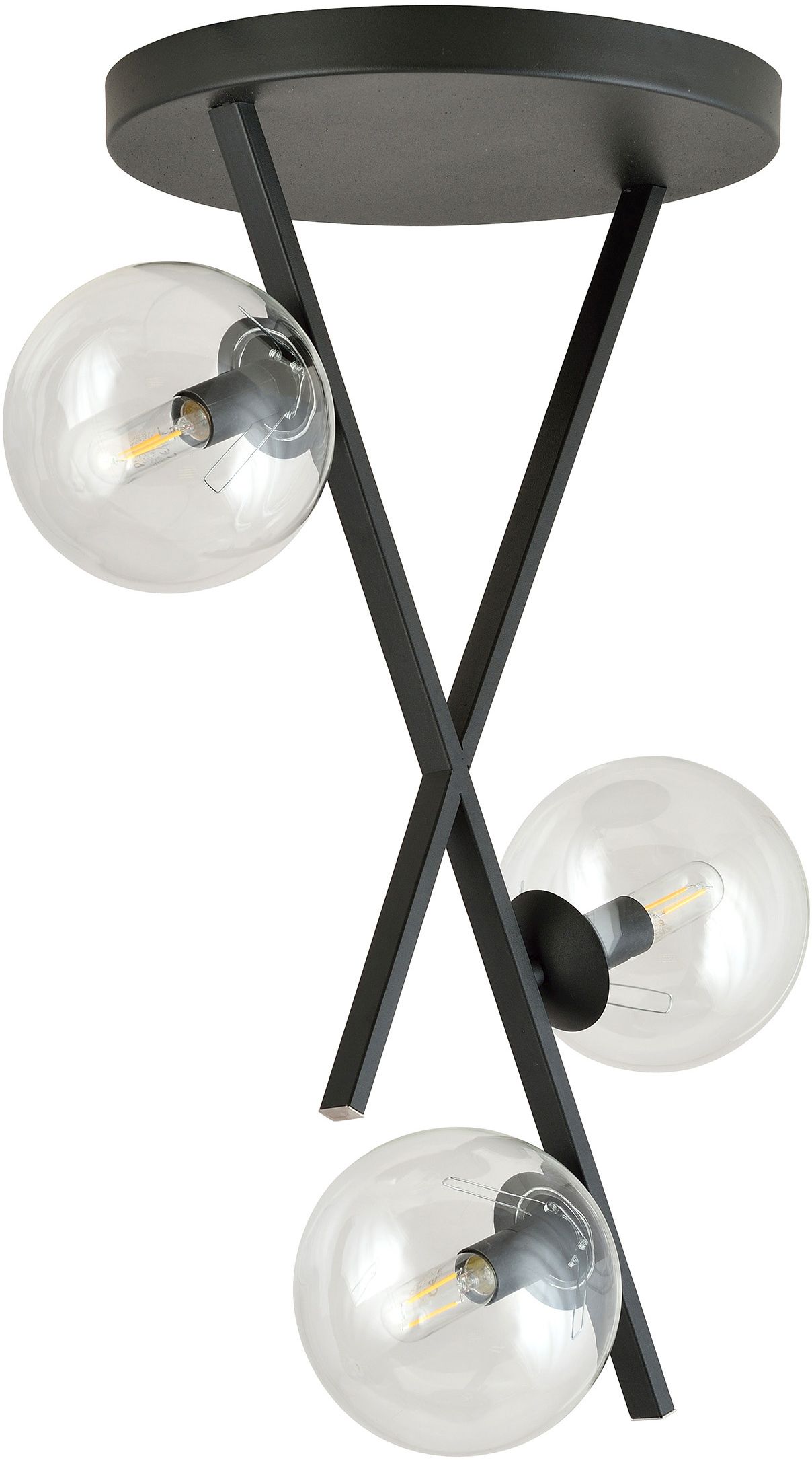 Emibig River Deckenlampe 3x10 W schwarz-transparent 1195/3