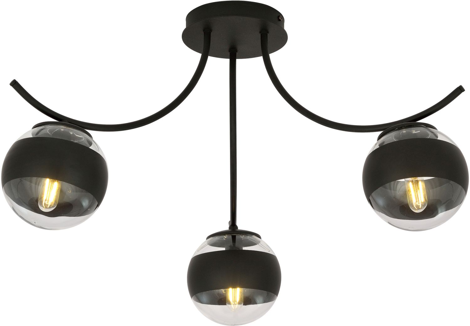 Emibig Boston Stripe Deckenlampe 3x10 W schwarz-transparent 1111/3