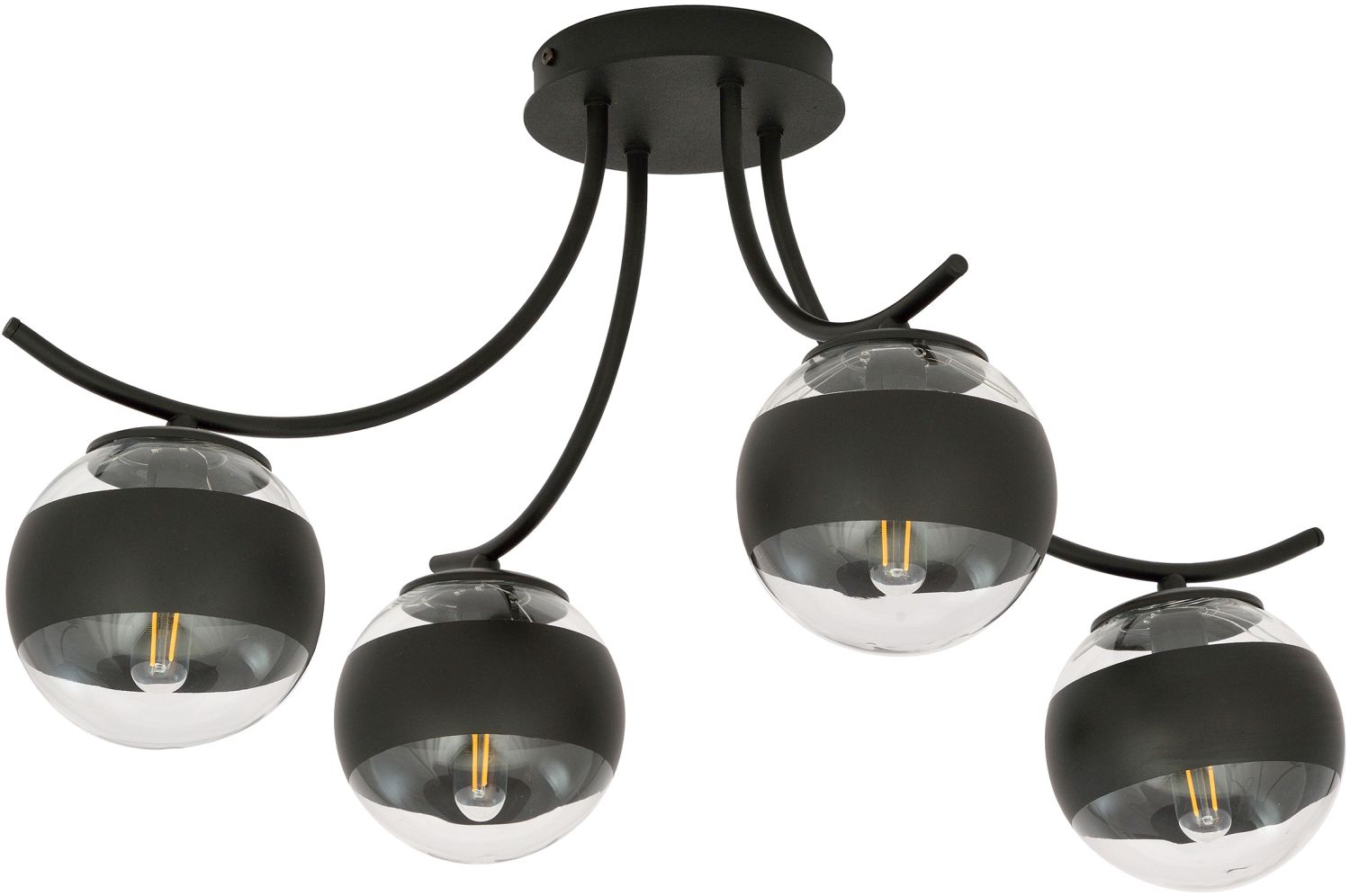 Emibig Boston Stripe Deckenlampe 4x10 W schwarz-transparent 1111/4