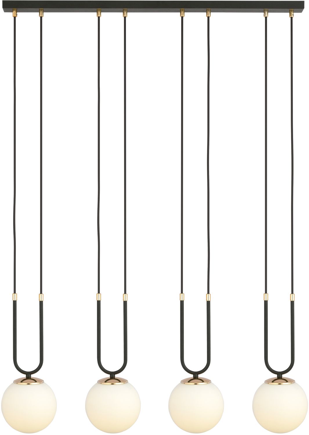 Emibig Glam Pendelleuchte 4x10 W schwarz-opal 1112/4