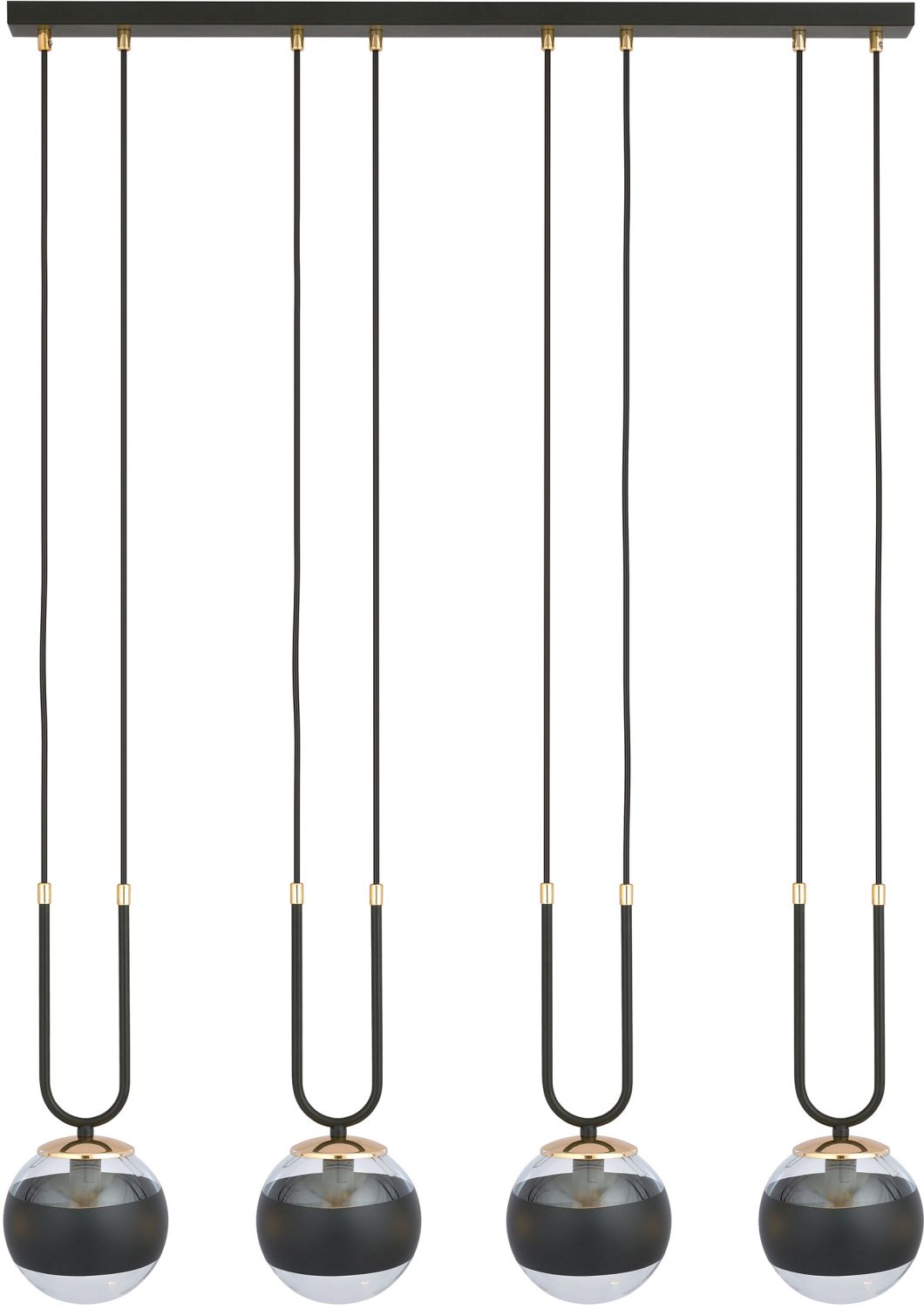 Emibig Glam Stripe Pendelleuchte 4x10 W schwarz-transparent 1113/4