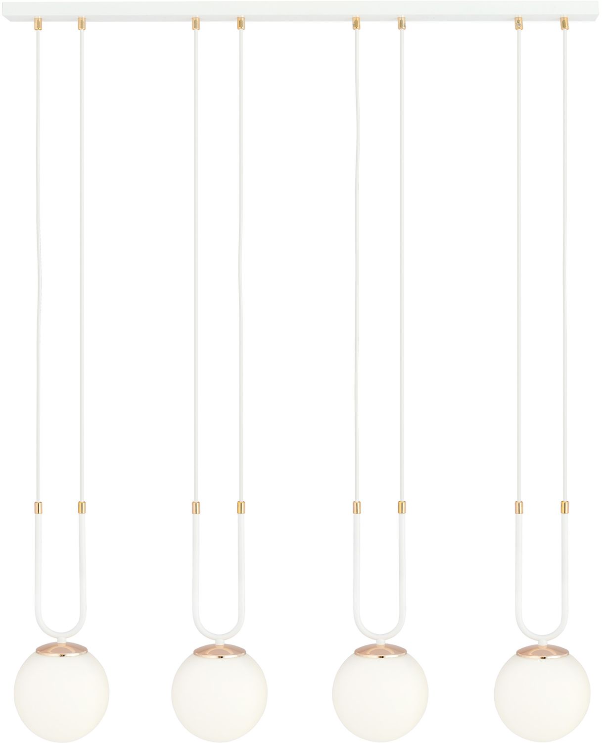 Emibig Glam Pendelleuchte 4x10 W weiß-opal 1115/4