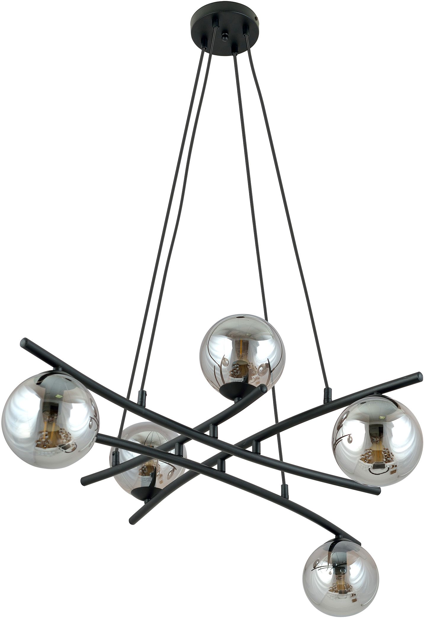 Emibig Essa Pendelleuchte 5x10 W schwarz-graphit 1203/5