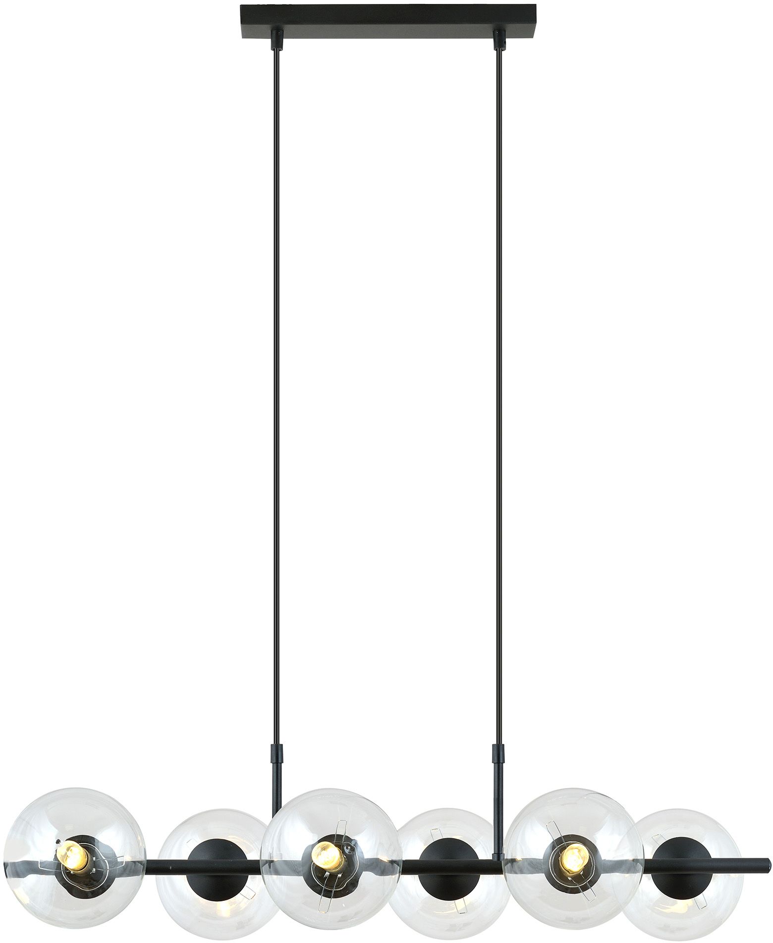 Emibig Rory Pendelleuchte 6x10 W schwarz-transparent 1206/6