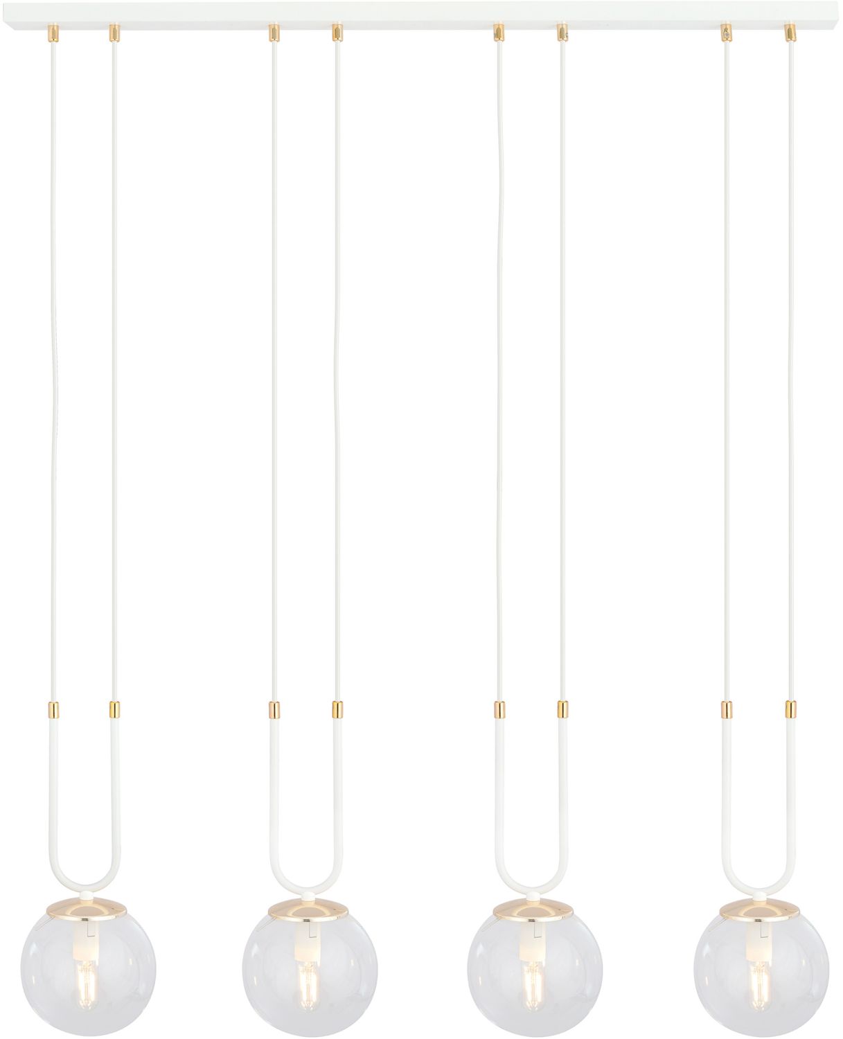 Emibig Glam Pendelleuchte 4x10 W weiß-transparent 1116/4