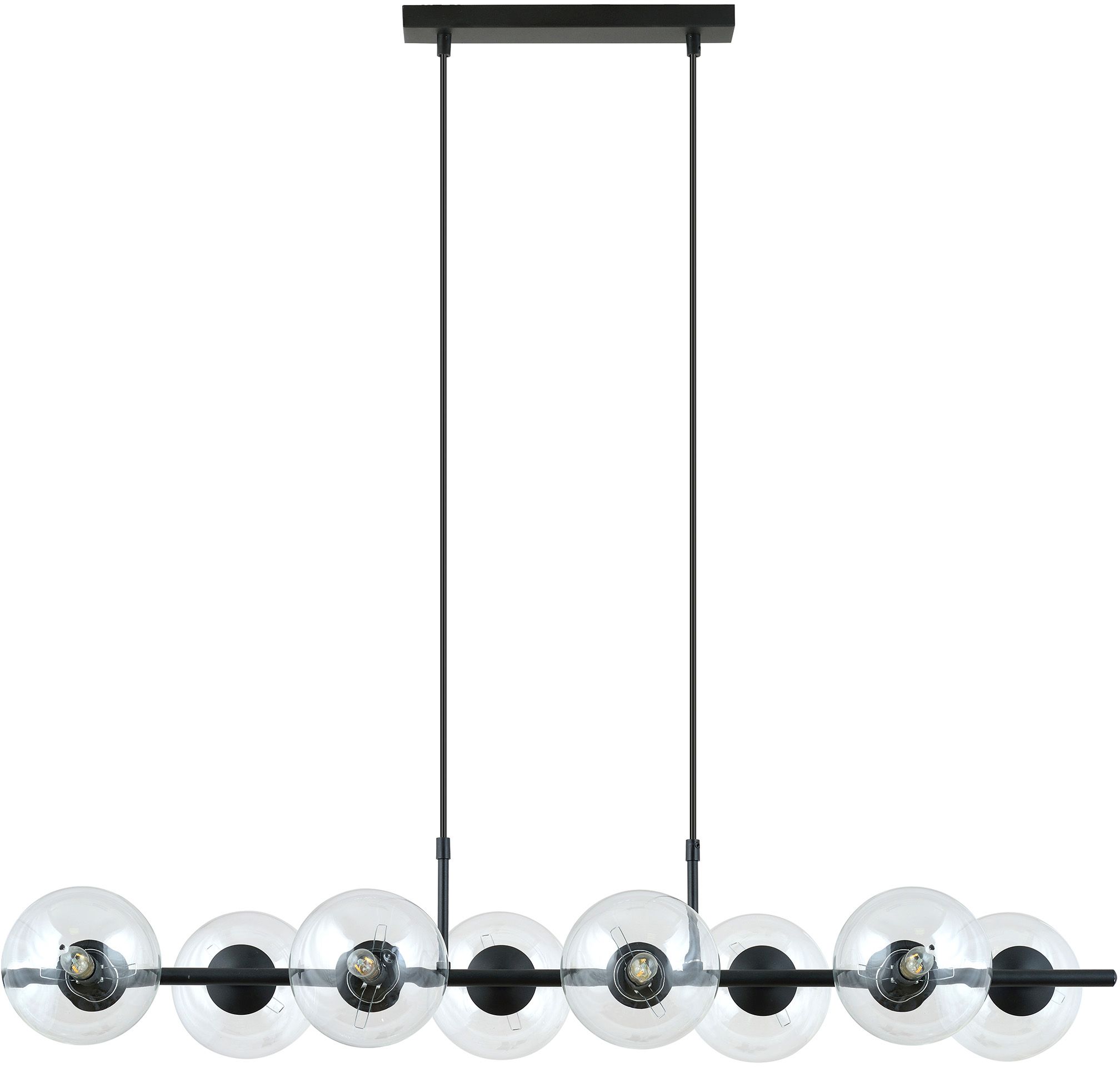 Emibig Rory Pendelleuchte x10 W schwarz-transparent 1206/8