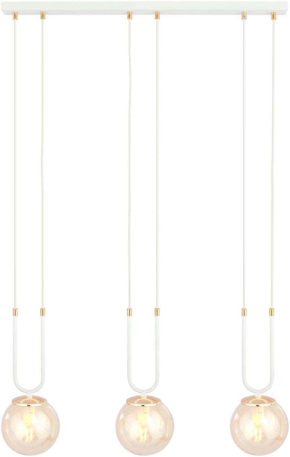 Emibig Glam Pendelleuchte 3x10 W weiß-bernstein 1117/3