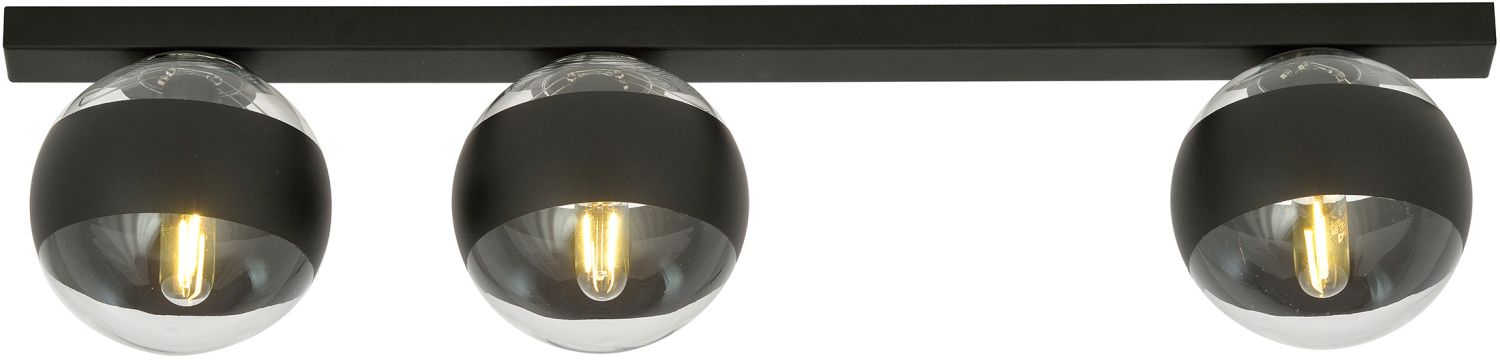 Emibig Fit Stripe Deckenlampe 3x10 W schwarz-transparent 1123/3