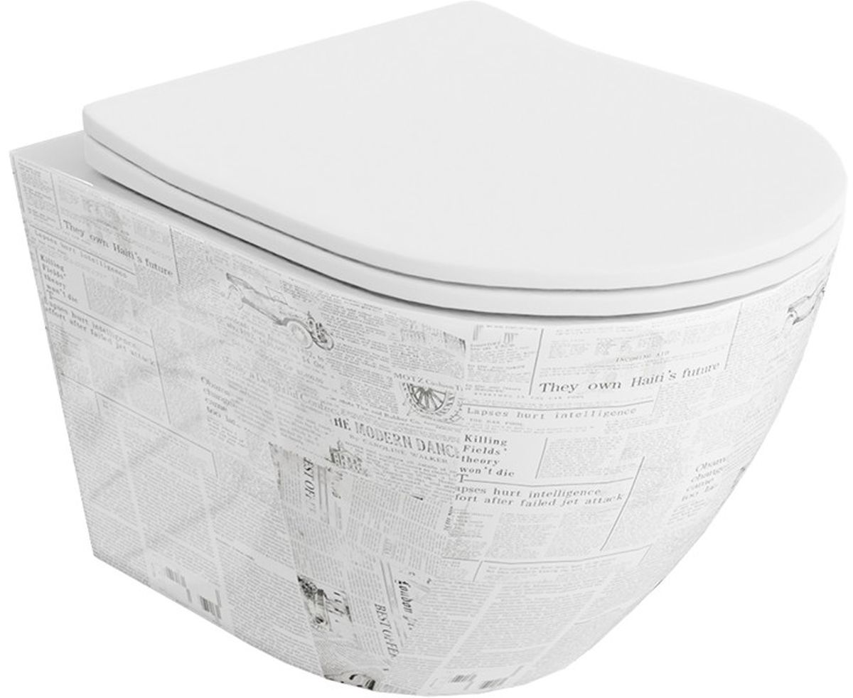 LaVita Sofi Slim WC-Becken mit Absenkautomatik-Sitz hängend Spülrandlos weiß Glanz 5900378326489