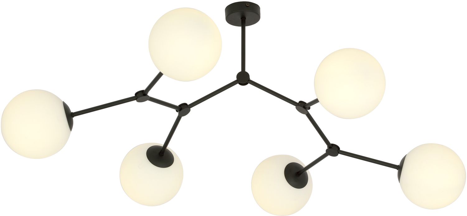 Emibig Space Deckenlampe 6x10 W schwarz-opal 1133/6