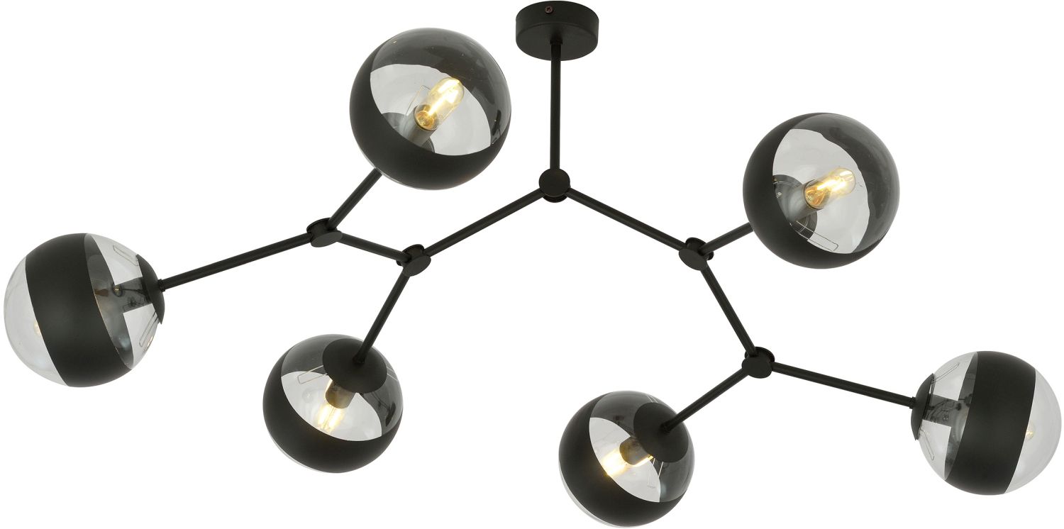 Emibig Space Stripe Deckenlampe 6x10 W schwarz-transparent 1135/6