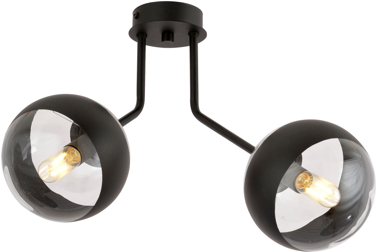 Emibig Nova Stripe Deckenlampe 2x10 W schwarz-transparent 1139/2