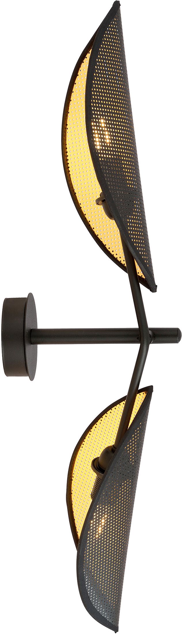 Emibig Vene Leuchter 2x10 W schwarz-gold 1158/K2