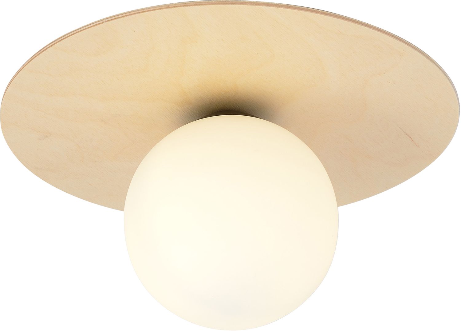 Emibig Kenzo Deckenlampe 1x10 W holz-opal 1142/1B