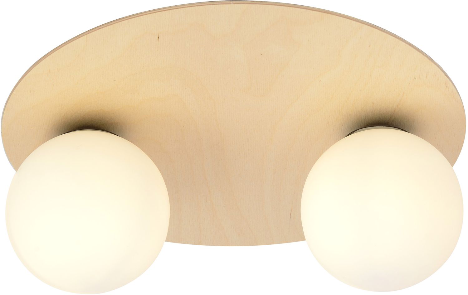 Emibig Kenzo Deckenlampe 2x10 W holz-opal 1142/2B