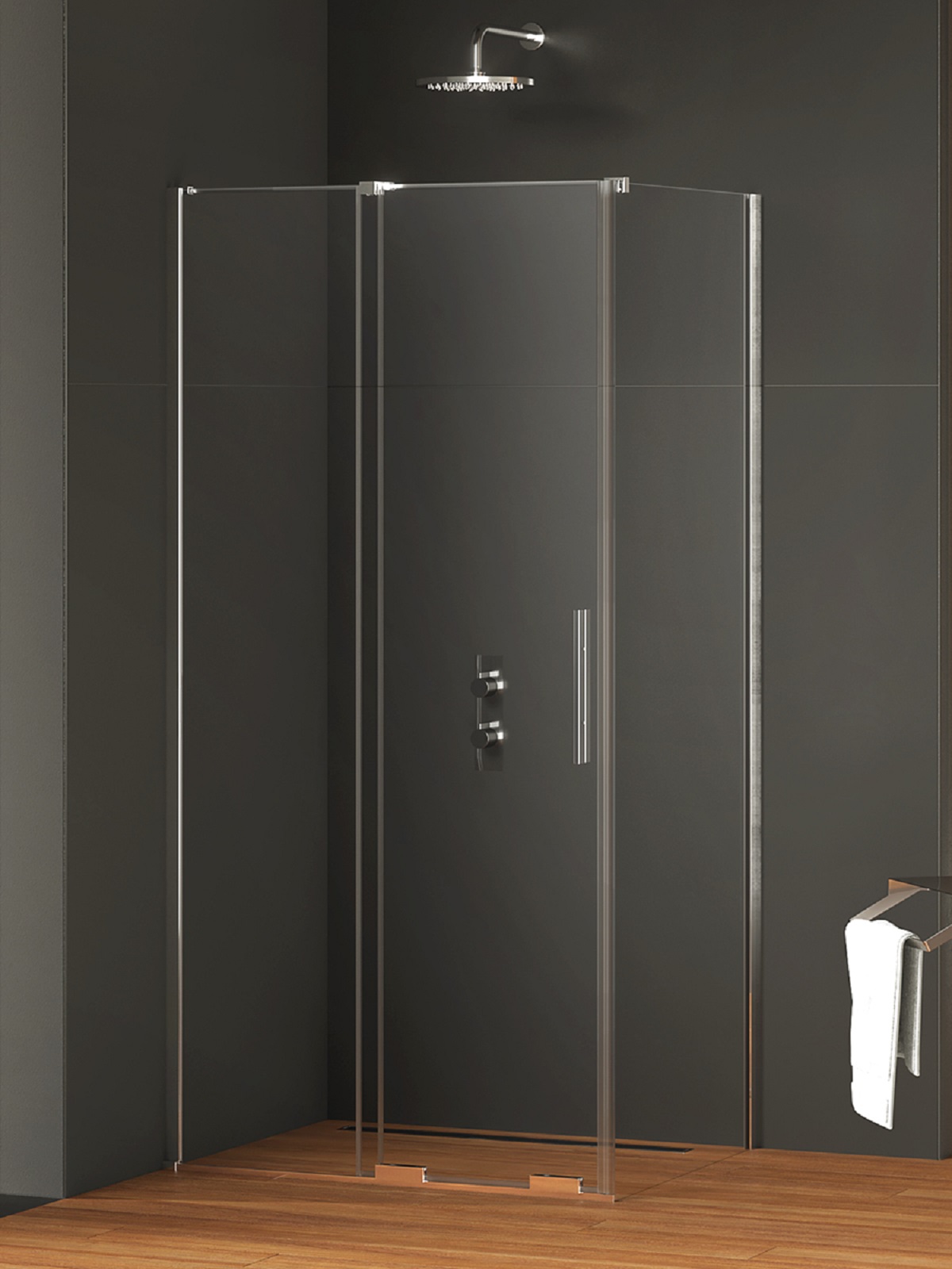 New Trendy Smart Dusche 110x100 cm rechteckig chrom Glanz/durchsichtiges Glas EXK-4027