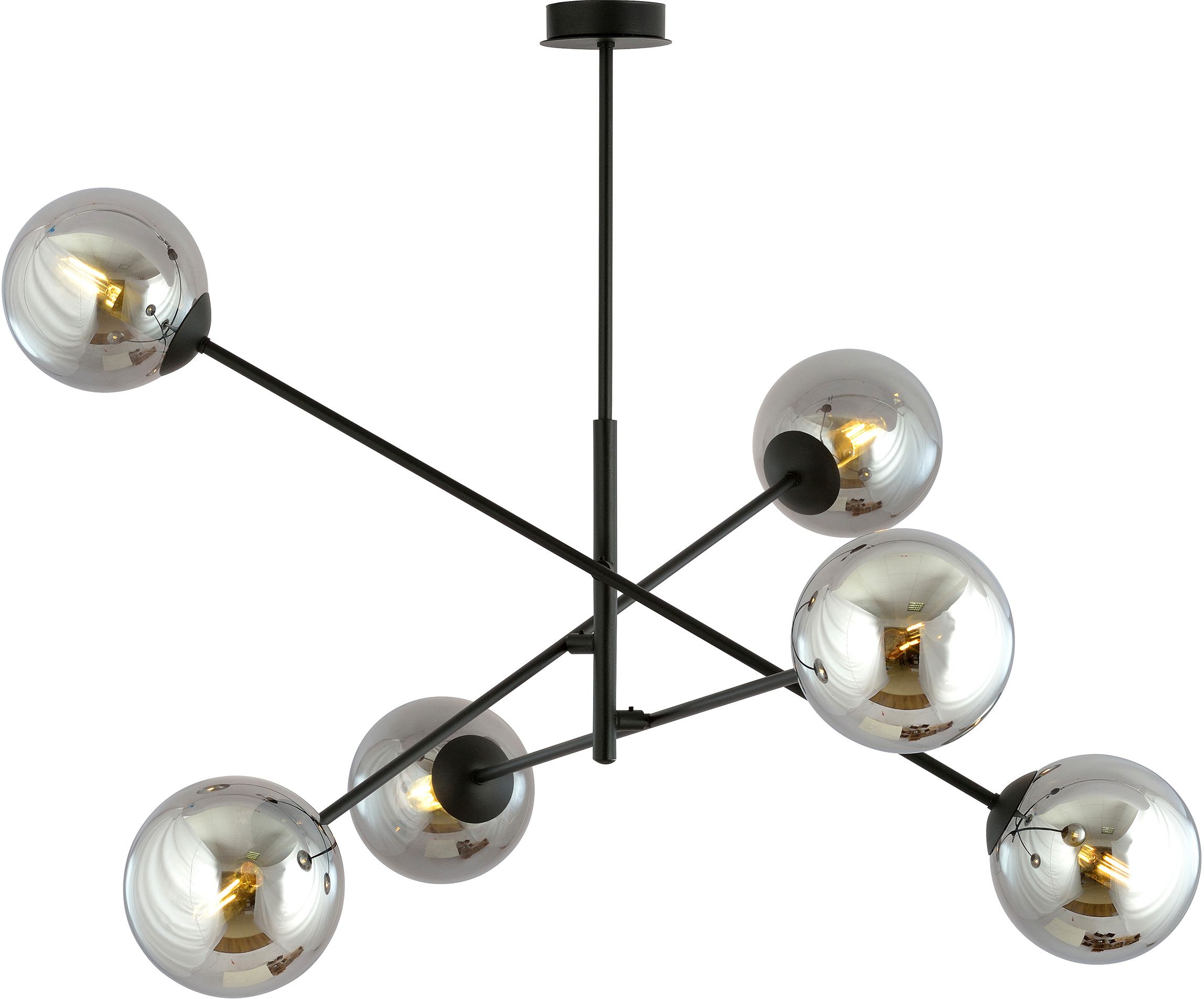 Emibig Linear Deckenlampe 6x10 W schwarz-graphit 1167/6