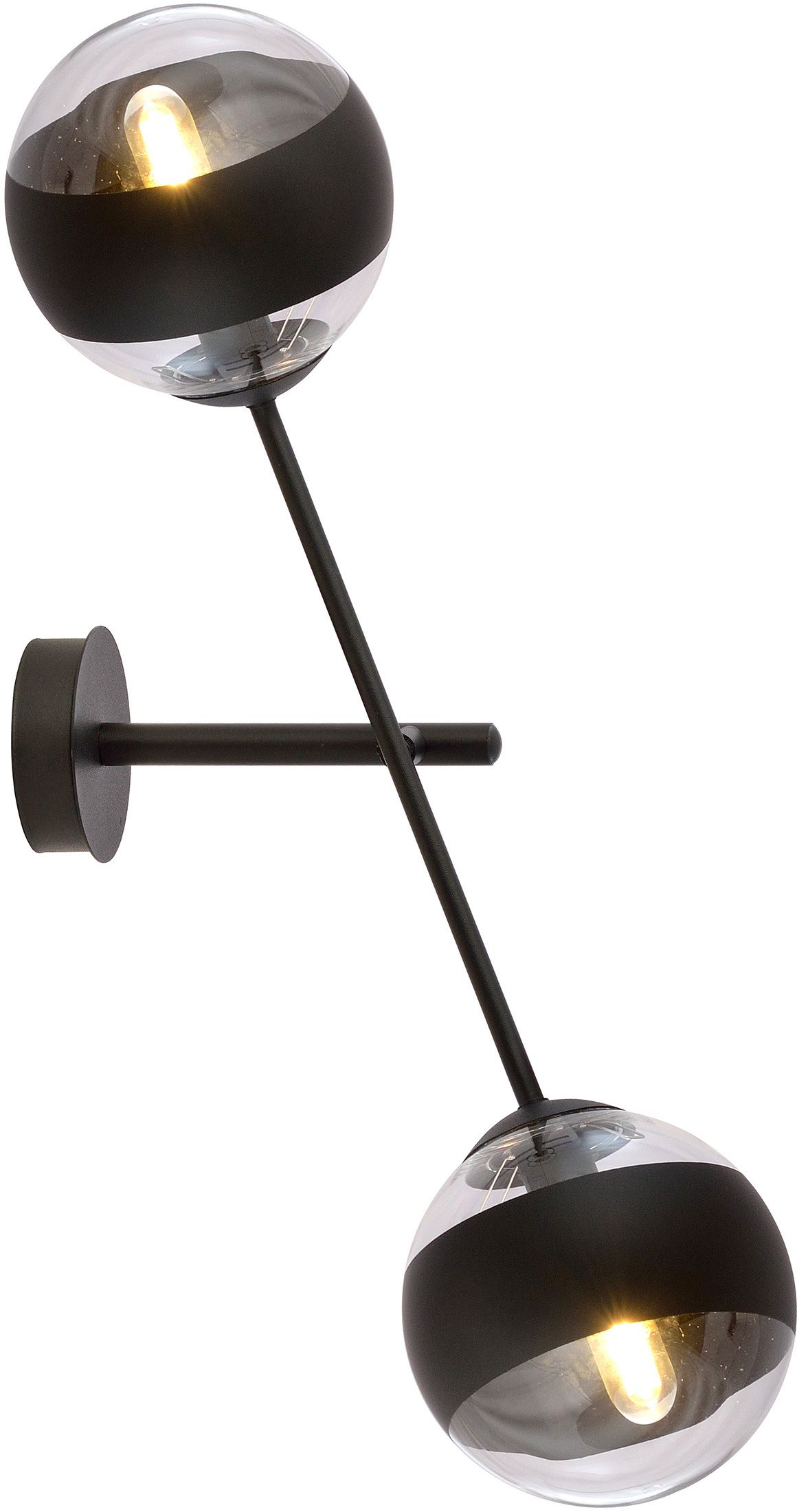 Emibig Linear Leuchter 2x10 W schwarz-transparent 1168/K2