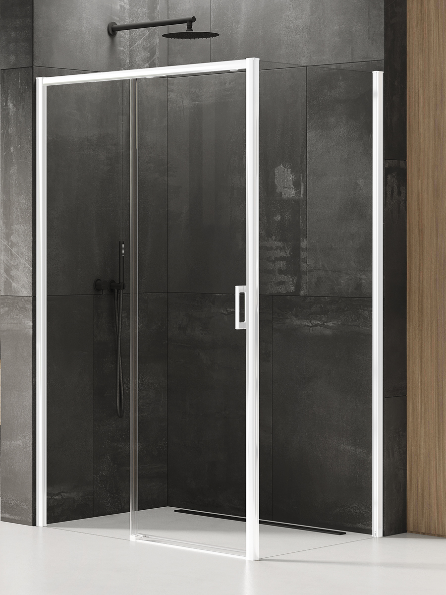 New Trendy Prime White Dusche 100x100 cm quadratisch weiß Matte/durchsichtiges Glas D-0400A/D-0221B