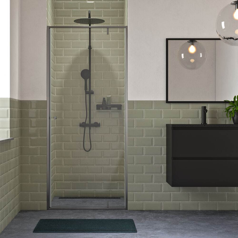 Sealskin Contour Duschtüren 90 cm aufklappbar Matte/durchsichtiges Glas CD200906145100