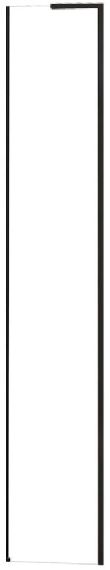 Rea Hugo Duschwand 30 cm schwarz Matte/durchsichtiges Glas REA-K6606