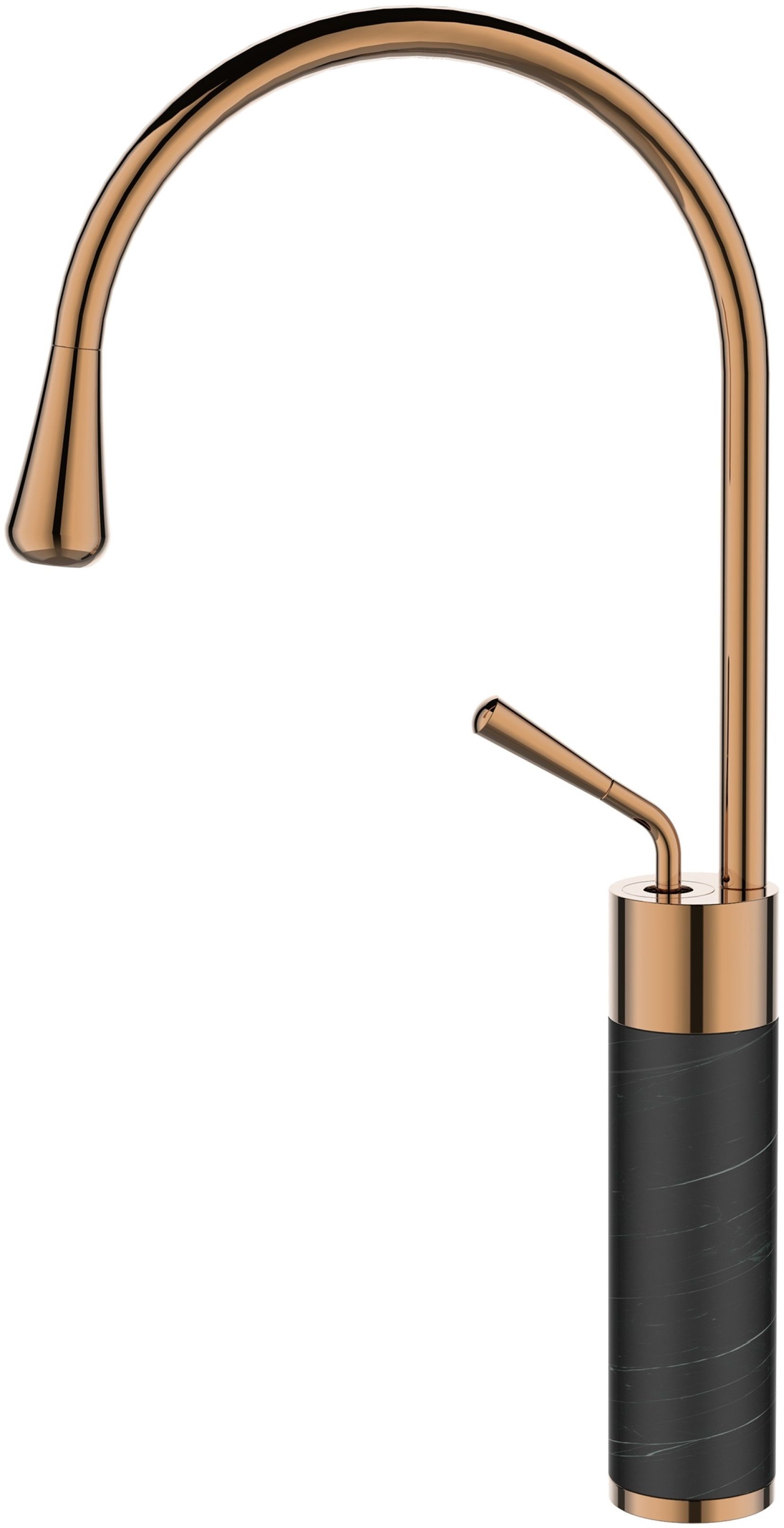 Invena Gabro waschbeckenhahn stehend schwarz-kupfer BU-33-W14