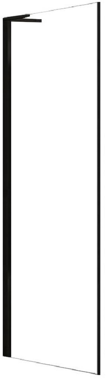 Rea Hugo Duschwand 80 cm schwarz Matte/durchsichtiges Glas REA-K6607